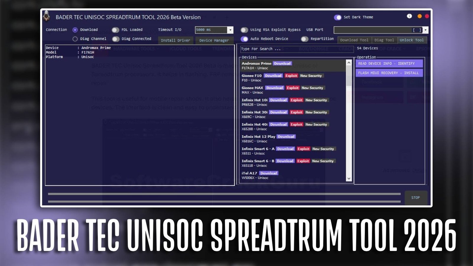 BADER TEC UNISOC SPREADTRUM TOOL 2026