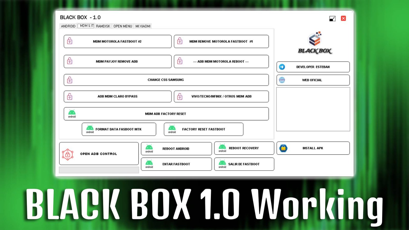 BLACK BOX 1.0 Working